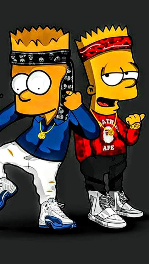 bart simpson gangster cartoon wallpaper